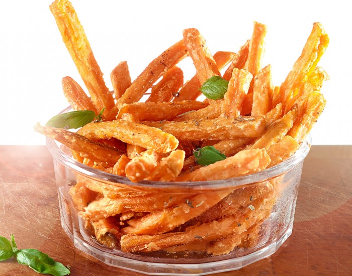 Trinity Frozen Foods Sweet Potato Fries Glass Bowl